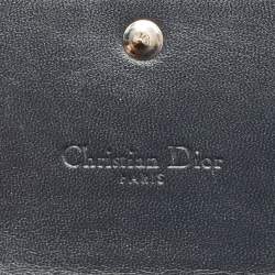 Dior Rose Gold Microcannage Patent Leather Lady Dior Croisiere Wallet On Chain