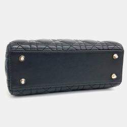Dior Black Leather Cannage Lady Bag Small