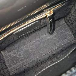 Dior Black Patent Leather Patent Cannage Lady Bag Mini