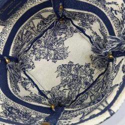 Dior Blue White Canvas D-BUBBLE Bucket Bag Small