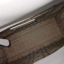 Dior White Leather Cannage Lady Bag Mini