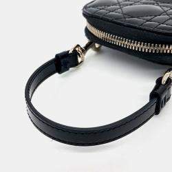 Dior Black Patent Leather Patent Phone Holder Crossbody Bag