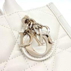 Dior Cream Leather Cannage Book Tote Bag Mini