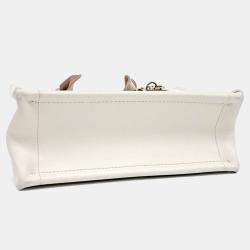 Dior Cream Leather Cannage Book Tote Bag Mini