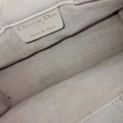 Dior Cream Leather Cannage Book Tote Bag Mini