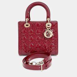 Dior Red Patent Leather Patent Lady Bag Medium