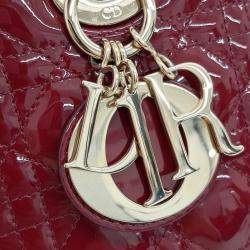Dior Red Patent Leather Patent Lady Bag Medium