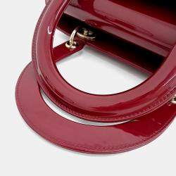 Dior Red Patent Leather Patent Lady Bag Medium