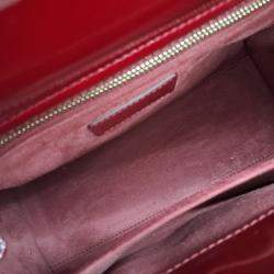 Dior Red Patent Leather Patent Lady Bag Medium