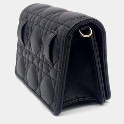 Dior Black Leather Cannage Belt Bag and Mini Crossbody Bag