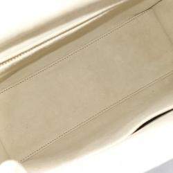 Dior White Leather Ultramatte Lady Bag Medium