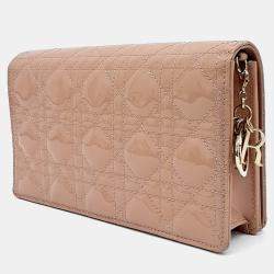 Dior Pink Patent Leather Cannage Chain Crossbody Bag