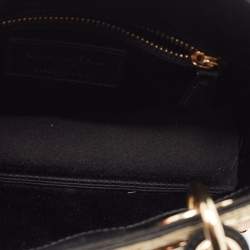 Dior Gold/Black Sequin and Satin Mini Lady Dior Tote