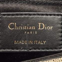 Dior Gold/Black Sequin and Satin Mini Lady Dior Tote