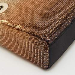 Dior Gold/Black Sequin and Satin Mini Lady Dior Tote