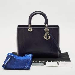 Dior Violet Python Large Lady Dior Tote