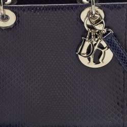 Dior Violet Python Large Lady Dior Tote