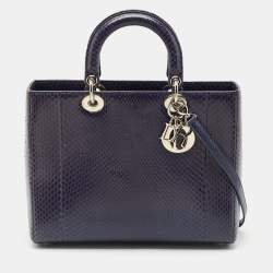 Dior Violet Python Large Lady Dior Tote