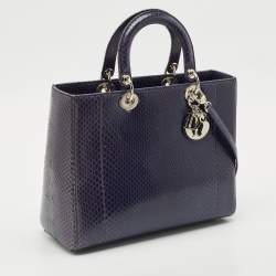 Dior Violet Python Large Lady Dior Tote