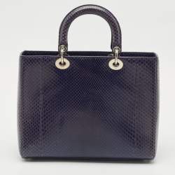 Dior Violet Python Large Lady Dior Tote