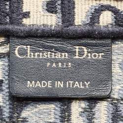Dior Blue Oblique Embroidered Canvas Large Book Tote