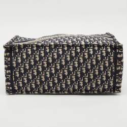 Dior Blue Oblique Embroidered Canvas Large Book Tote