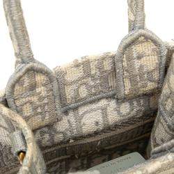 Dior Grey Mini Oblique Canvas Vertical Book Tote