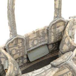 Dior Grey Mini Oblique Canvas Vertical Book Tote