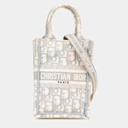 Dior Grey Mini Oblique Canvas Vertical Book Tote