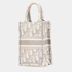 Dior Grey Mini Oblique Canvas Vertical Book Tote