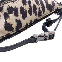 Dior Brown Mizza Small Canvas Embroidered Leopard DiorTravel Nomad Pouch