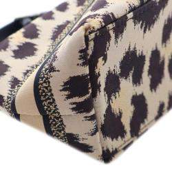 Dior Brown Mizza Small Canvas Embroidered Leopard DiorTravel Nomad Pouch