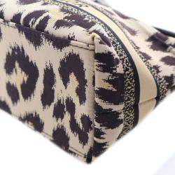 Dior Brown Mizza Small Canvas Embroidered Leopard DiorTravel Nomad Pouch