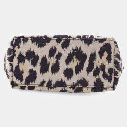 Dior Brown Mizza Small Canvas Embroidered Leopard DiorTravel Nomad Pouch