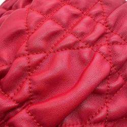 Dior Red Mini Lambskin Cannage Gaufre Delices Bag