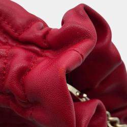 Dior Red Mini Lambskin Cannage Gaufre Delices Bag