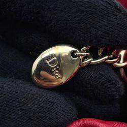 Dior Red Mini Lambskin Cannage Gaufre Delices Bag