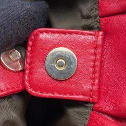 Dior Red Mini Lambskin Cannage Gaufre Delices Bag