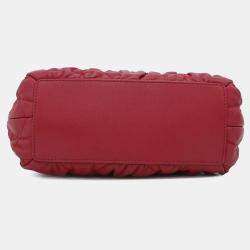 Dior Red Mini Lambskin Cannage Gaufre Delices Bag