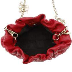 Dior Red Mini Lambskin Cannage Gaufre Delices Bag
