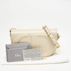 Dior Beige Leather CD Signature Flap Crossbody Bag