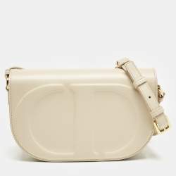 Dior Beige Leather CD Signature Flap Crossbody Bag