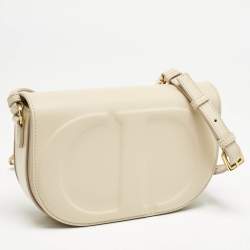 Dior Beige Leather CD Signature Flap Crossbody Bag
