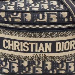 Dior Navy Blue Oblique Canvas Diortravel Vanity Case Bag