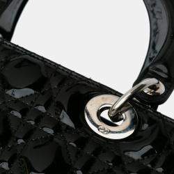 Dior Black Medium Patent Cannage Lady Dior