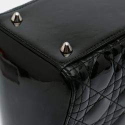Dior Black Medium Patent Cannage Lady Dior