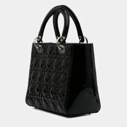 Dior Black Medium Patent Cannage Lady Dior