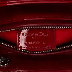 Dior Red Medium Patent Cannage Lady Dior