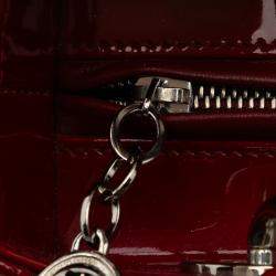 Dior Red Medium Patent Cannage Lady Dior