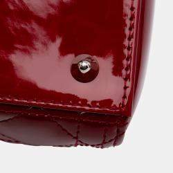 Dior Red Medium Patent Cannage Lady Dior